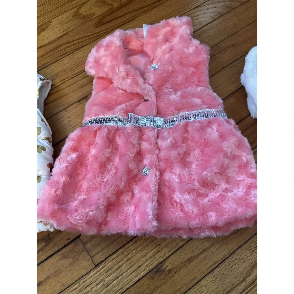 Health Tex, Nanette, Girls 12,18,24 Months‎ Puffer Vest, Pink Fur Vest, Fur Coat